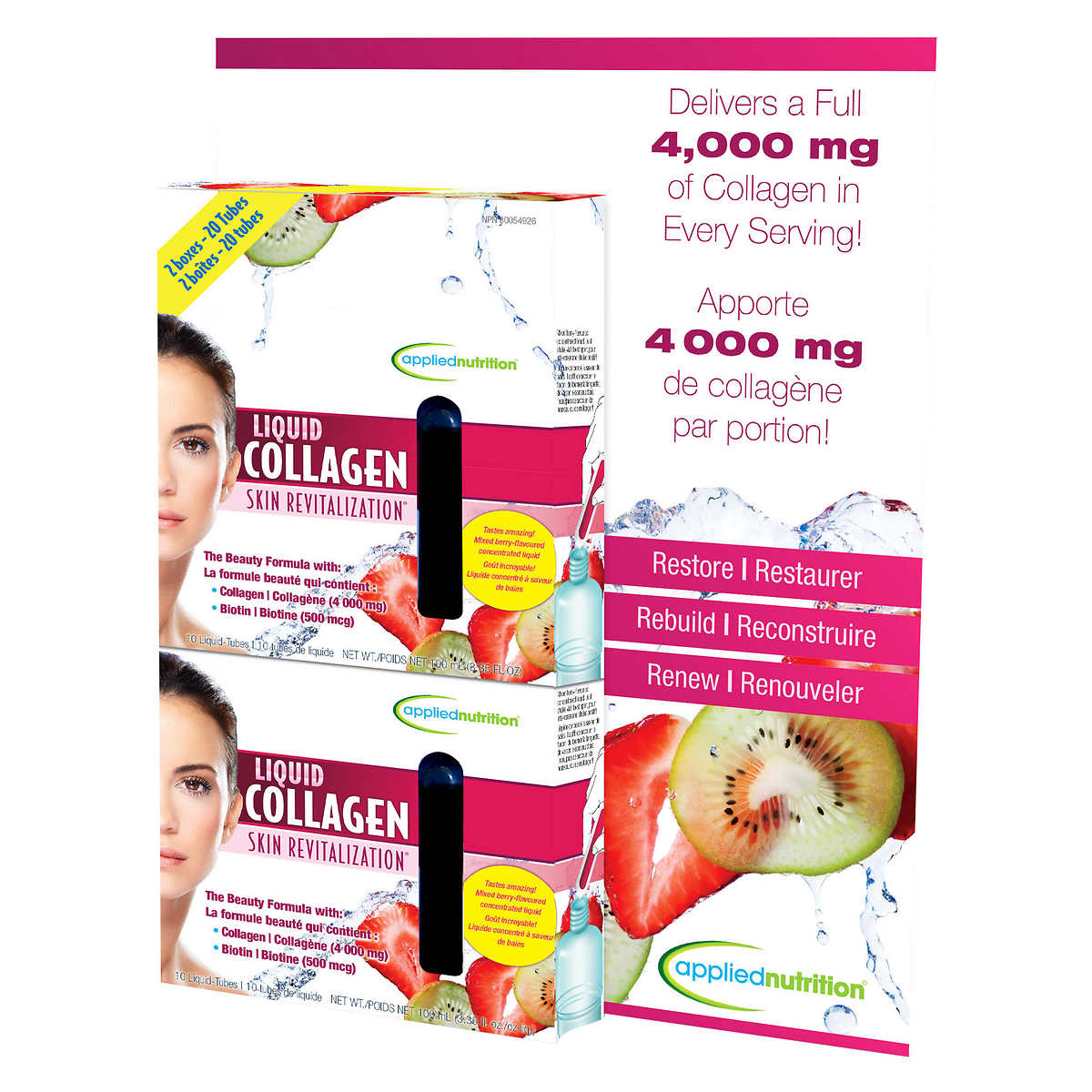 Applied Nutrition - Collagène liquide Skin Revitalization, Paquet de 10