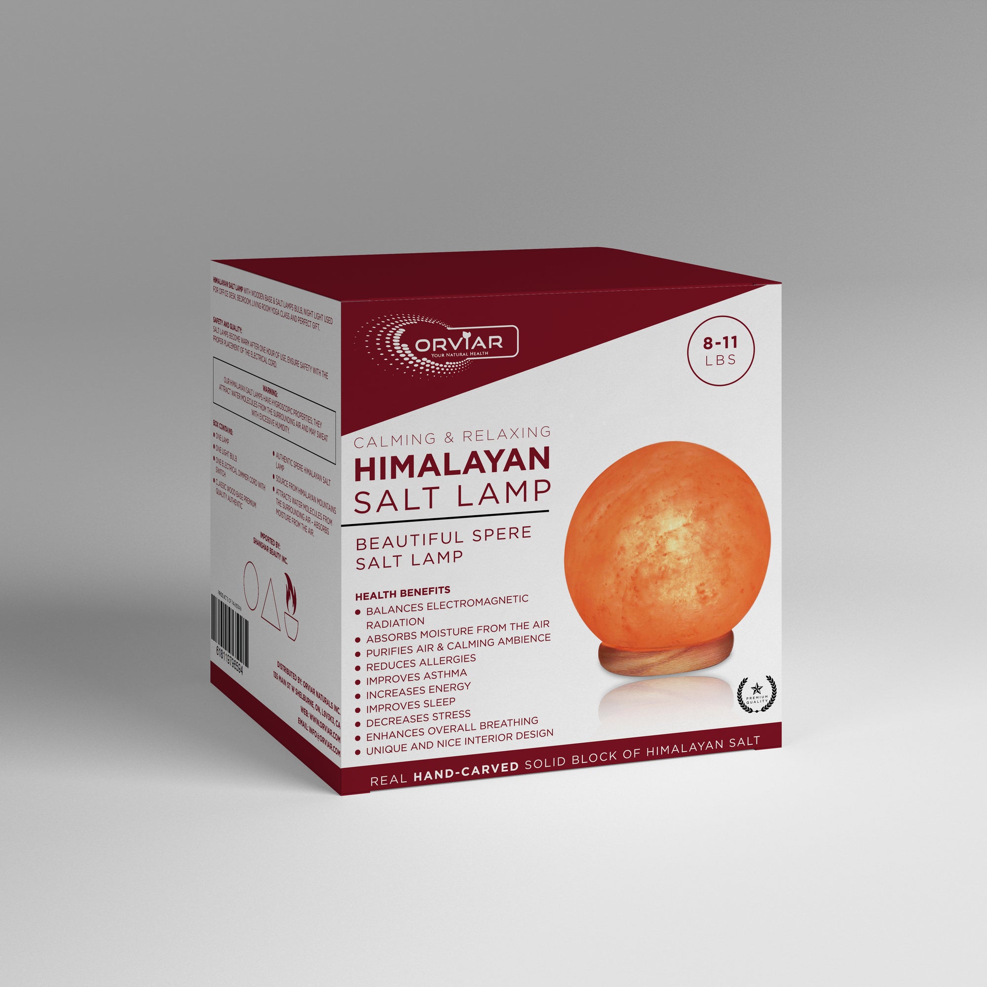 Lampe de sel d’Himalayan -  Améliorer la respiration, les allergies, l'asthme et la toux nocturne.